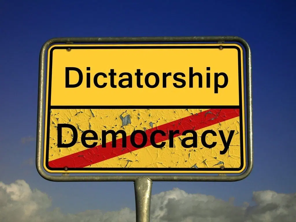 Democracy Dictatorship Place Name Sign 2161890 1024x768 What is democracy? The principles of democracy and the nature of undemocratic states, democracy, dictatorship, place-name sign-2161890.jpg