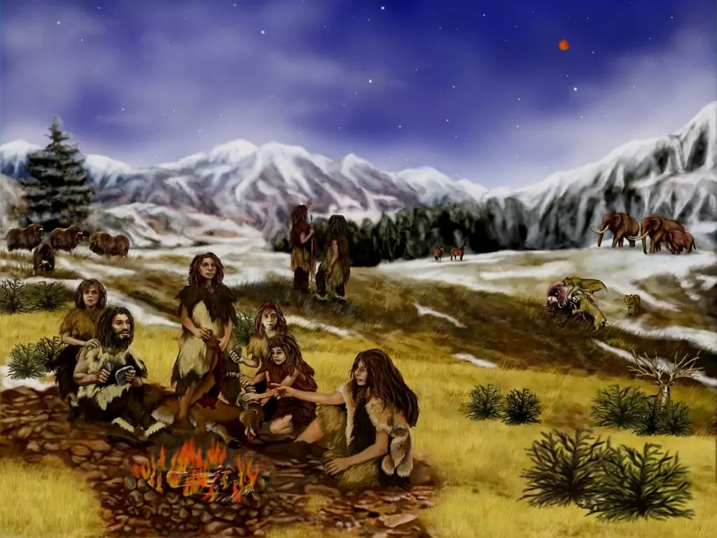 Neanderthals Prehistoric Mountains 96507 1024x768 Neanderthals, prehistoric, mountains