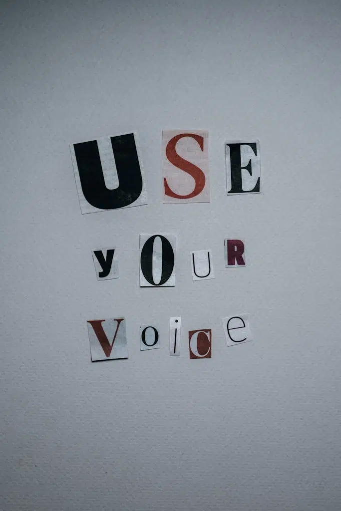 Use Your Voice Inscription On Gray Background 6185245 683x1024 Establishing Good Governance, Use Your Voice inscription on gray background